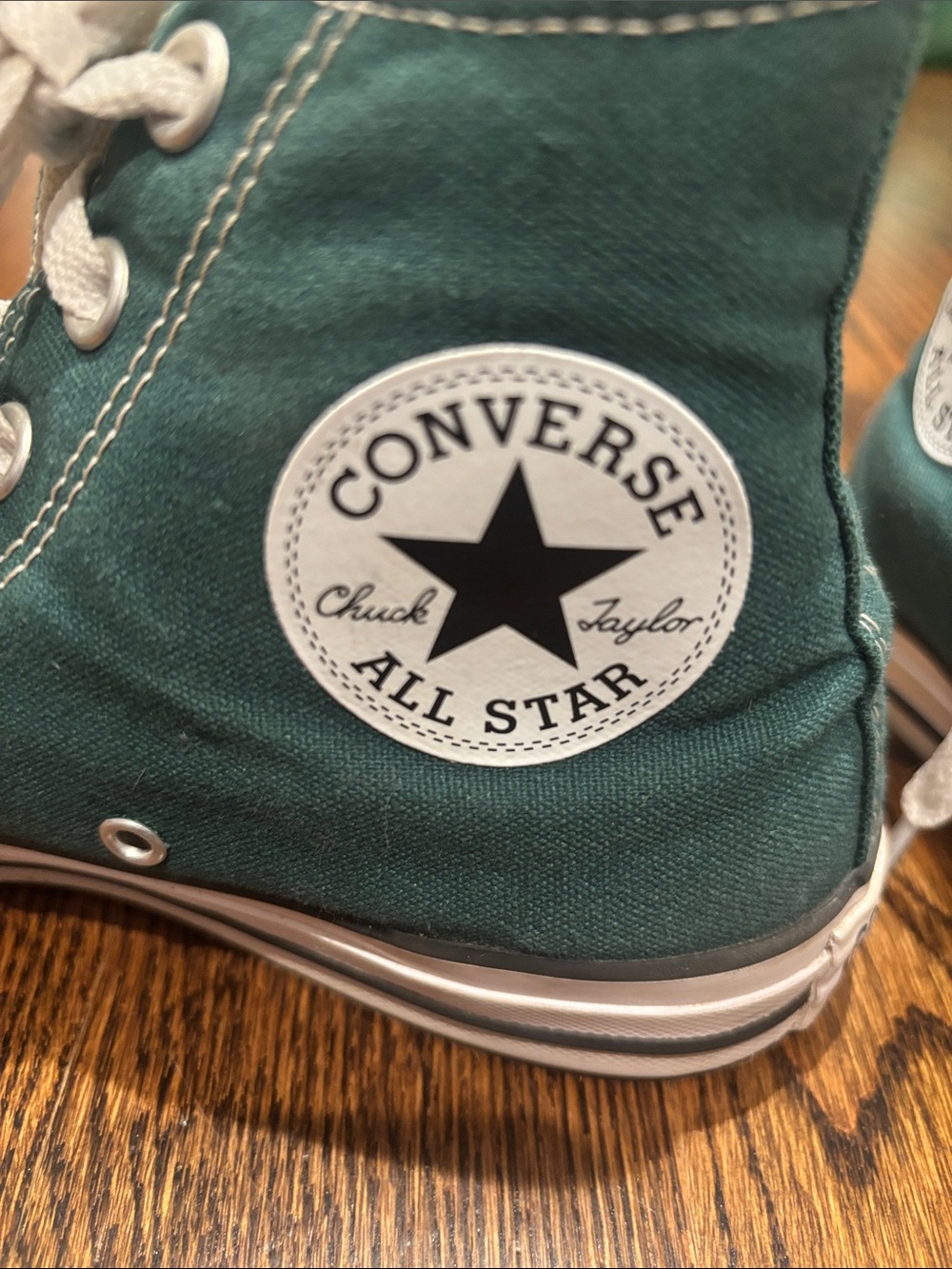 Converse Chuck Taylor All Star High Top Sneakers in Green and White - Picture 2 of 8